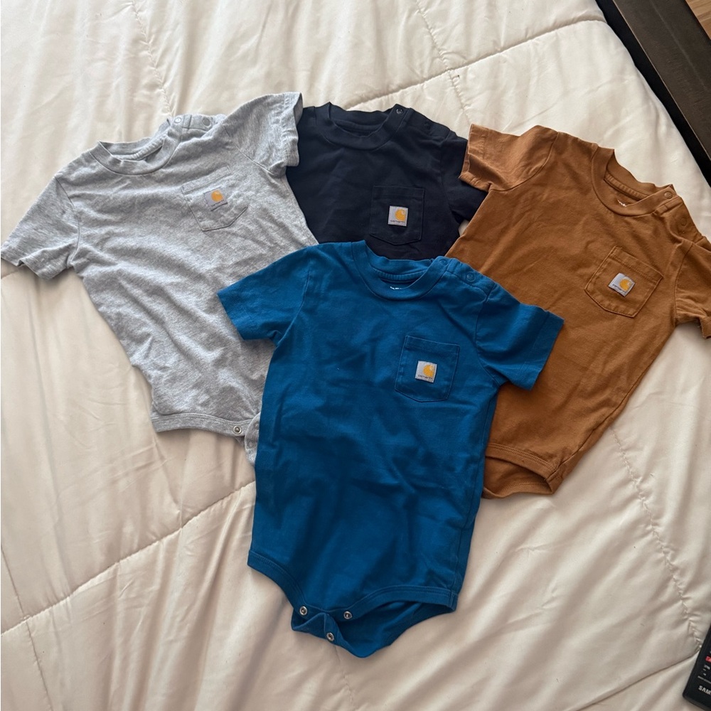 Carhartt Kids' Short Sleeve Bodysuit Set - Gray, Navy, Blue, Brown
